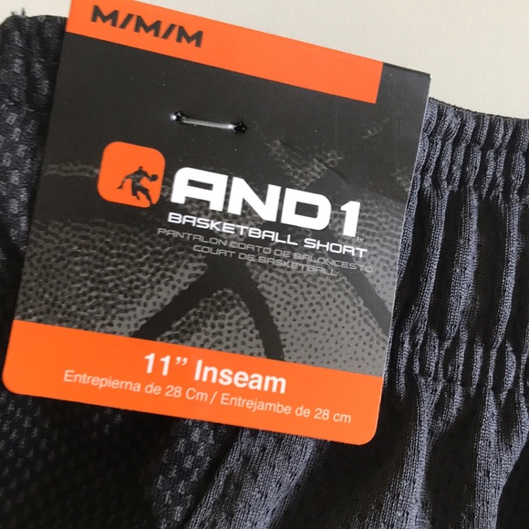 AND1 NWT Basketball Shorts Men’s Medium Grey Teal - Picture 6 of 13